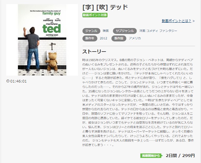 テッド(2012) 無料動画