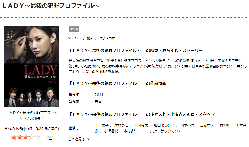 LADY〜最後の犯罪プロファイル〜 無料動画